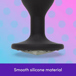 Jeweled 3 inch Silicone Butt Plug for Couples, Black