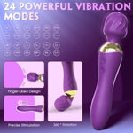 Vibrator Adult Sex Toys, Vibrator Wand Massager With 24 Vibrate Setting And Dual 4D Motors, Waterproof Anal Dildo, Female Purple Vibradore,Vibrater Sexual Pleasure Tools For Women
