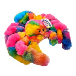8" Rainbow Splatter Spider. Soft, Furry Plush With Hard Eyes. Stuffed Animal.