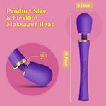 Sex Toy Bundle - Hammer Wand Vibrator Purple & Penis Play Attachment, Body-Safe Silicone, Waterproof