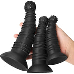 Butt Plug Set 3Pcs Vaginal Dilators Anal Training Kit With Bump Ball And Coil Torso Curved Dildo With Suction Cup For Prostate Massage Anal Stretching Adult Sex Toys For Men Women Couples