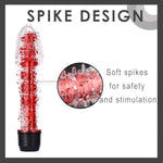 Silicone Crystal Barb Vibrator, Soft Silicone Insertion Vaginal G-Spot Vibrator, Vibrating Dildo Clitoral Nipple Vagina Massager Stimulator, Adult Sex Toy For Women Clitoral Vibrator, Red