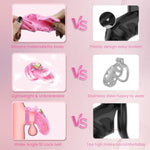 Chastity Cage With Chastity Belt, Silicone Cock Cage & Strap, Male Chastity Devices 5 Cock Rings Bondage Restraints, Breathable Penis Cage Exercise And Abstinence, Bdsm Games Sex Toy For Men (Small)