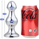 Metal Anal Beads Jeweled Base Long Anal Plug With 2 Beads For G-Spot Stimulation Prostate Massage Adult Sex Toy For Men Women