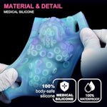 Multi-Purpose Fantasy Cyan Sex Foreplay Grinder, Glow Soft Silicone Monster Grind Pad, Waterproof Strap On Women Pleasure Grinding Toys, Female Humping Masturbation Adult Game Toy Tools (2424)