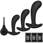Anal Plug Trainer Kit For Comfortable Long-Term Wear, Pack Of 3 Silicone Anal Plugs Training Set With Flared Base Prostate,Adult Sex Toys For Men Or Couple Pleasure
