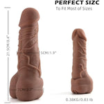Realistic Soft Dildo To Enlarge Prolong,8.4 Inch Monster Dildo Adult Male Sex Toys Enlarger For Men Couple,3D Realistic Pocket,Realistic Dildos,Reusable Pump Sleeve Cock Extender (Brown, 8.3 Inch)