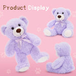 Bulk Teddy Bear Baby Shower, 10 Packs Small Teddy Bear Stuffed Animals In Bulk,13.5" Small Stuffed Bears Plush For Wedding,Birthday,Christmas, Party Decorations,Purple