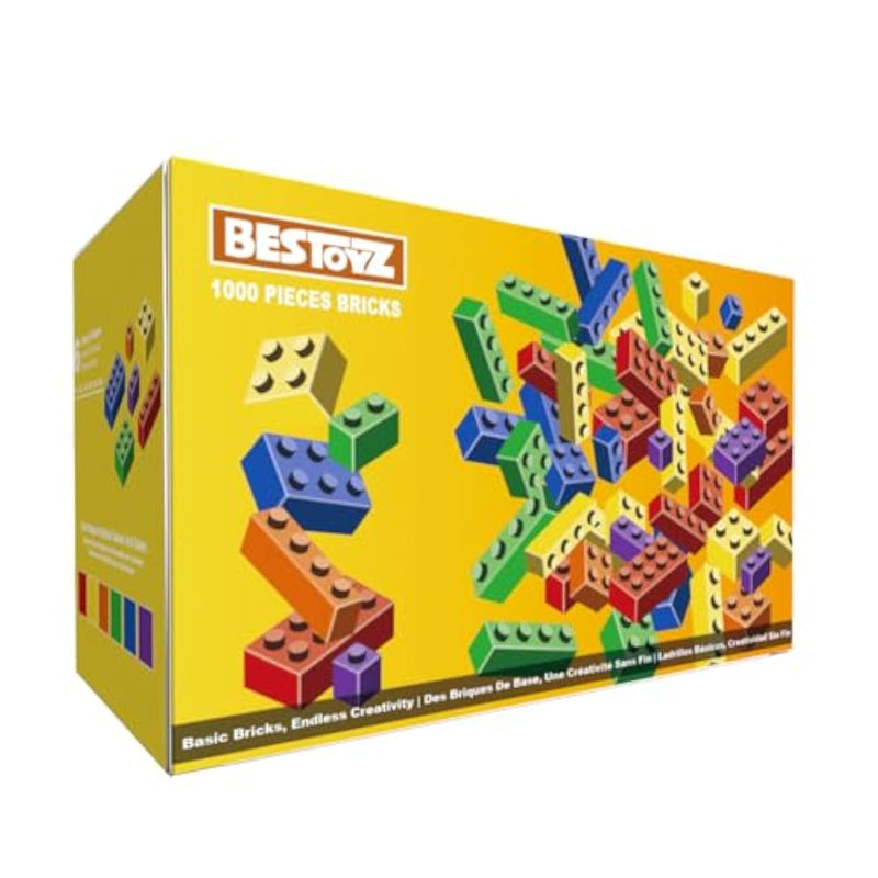 Building Bricks 1000 Pieces In Rainbow Colors, Classic Generic Building Blocks Toy For Boys & Girls, Educational Building Toys For Classroom, School, Toys For Kids Aged 4+