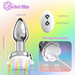 Anal Plug Adult Sex Toys For Women - Rose Vibrator Vibrating Butt Plug 10 Colorful Lights & 10 Powerful Vibration Modes & Remote Control, Metal Vaginal Anal Prostate Massager For Men Couple Pleasure