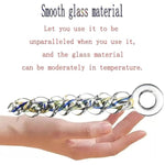 Crystal Glass Threaded Dildos With Realistic Penis Spiral G-Spot Anal Butt Plug,Crystal Screw Thread Silky Dildos Enlarge Anus Fairy Stick Anal Plug G-Spot Vagina Stimulator Training For Men Women