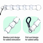 Anal Beads Glass Dildo With Pull Rope 7.67" Anal Butt Plug With 6 Beads Anal Sex Toy For Men Women Couple Masturbating