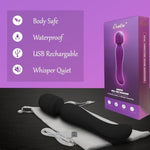Swerve Dual-Function Rechargeable Power Wand Massager & G-Spot Vibrator, Ultra-Soft Silicone For Gentle Clitoral Stimulation, 5 Modes & Intensities, Adult Sex Toys For Women & Couples (Black)