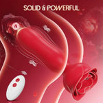 Rose Anal Vibrator Adult Sex Toy Anal Plug Vibrator, 10 Modes, Rechargeable Waterproof Remote Control Vibrating Stimulator Couple Sex Toy Dildos Women Game?Red