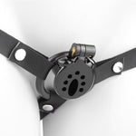 Inverted Cock Cage With 4 Circular Arc Rings And Chastity Belt, One-Piece Urine Tub Chastity Cage With Ventilation Holes Sm Extreme Bondage Sex Toy For Men (Black+Belt)