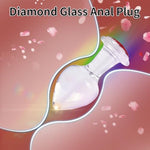 Crystal Glass Anal Plug With Luxury Jewelry Butt Plug Fetish Anus Stimulation Unisex Adult Anal Sex Toy (Red, L)