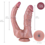 10.4" Realistic Double Dildo, 7.97" Insertable Dual-Density Silicone Dildo With Kliclok System, Dual Use Pussy Anal Penis, Hands-Free Play Soft Sex Toy - Amazing Series