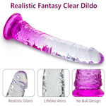Realistic Big Clear Dildo For Women, 9.4'' Long Fantasy Soft G-Spot Anal Dildo With Strong Suction Cup For Hands-Free, Huge Penis For Prostate Massage, Adult Sex Toys For Women, Men