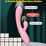2 in 1 Rabbit Dildos Vibrators for Women G-Spot & Clitoral with Dual Stimulation, Rechargeable Adult Sex Toy for Couples, Beginners Friendly Waterproof Design
