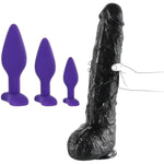 3Pcs Butt Plugs Training Set + 17.3 Inch Long Realistic Huge Thick Dildo