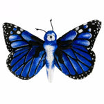 Plush Toy Butterfly (Orange Monarch Or Blue Morph) 11 Inch Wide. Soft And Cuddly Plush Realistic Toy. (Blue Morpho)