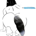 Fox Tail Anal Plug,Stainless Steel Flirting Tool For Sm & Cosplay (18" Blue)