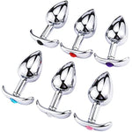Stainless Steel Anal Plug For Wearing Ship Anchors Pulling Butt Plug G-Point Dilator For Jewel Base Adult Sexual Toy(Blue,L)
