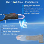 Vibrating Penis Sleeve Cock Ring, Couples Adult Sex Toys For Men Women, Pleasure Penis Ring Vibrator Penis Extender For Penis Testicles G Spot Stimulation, Male Couple Sex Toy Erection Sex