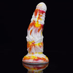 Curved Soft Silicone Made Colorful Dildo Anal Plug Multi Colored Flexible Hands-Free Odorless (Red+Yellow+White)