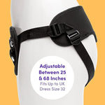 Full Back Strap On Harness - Adjustable Harness For Pegging - Full Back Style Provides Extra Support - Includes 3 O-Rings - Pocket For Bullet Vibrator - Machine Washable - Black