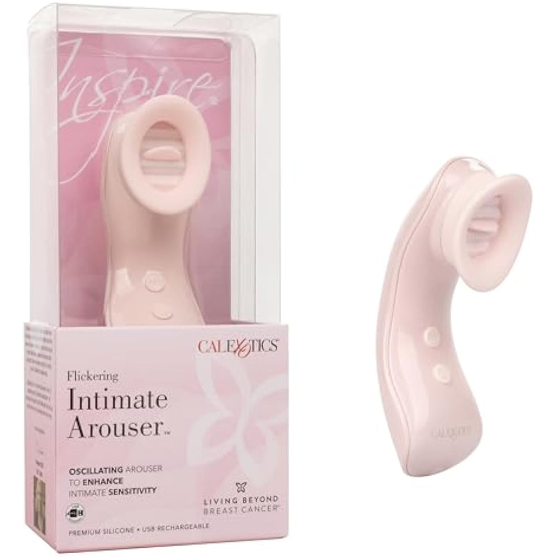 Inspire Flickering Intimate Arouser - Waterproof Sex Toys For Couples - Rechargeable Massager - Adult Multi-Function Vibe - Pink