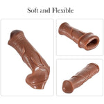 Silicone Penis Sleeve Cock Extender For Men, Reusable Realistic Dildo Sheath Enlarger Male Sex Toys For Men, Soft Thick Textured Sexual Girth Enhancer For Gay Couple