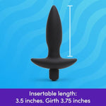 Butt Tingler Vibrating Butt Plug | 3.5 Inch Male Sex Toy | 7 Vibration Patterns & 3 Speeds | Anal Plug Vibrator For Men & Women | Silicone Prostate Massager | Couples Adult Toys Game | Black