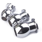 Metal Smooth Hollow Anal Plug With Flared Base Wearable Butt Plug Toy