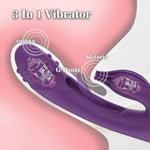 3 In 1 Dildo Rabbit Vibrator For Women - Multi-Function With Built-In Beater For G-Spot And Clitoris Tapping - Rechargeable & Very Quiet - Great For Solo And Couples Play