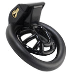 Super Small Penis Ring Sissy Chastity Cage,Locked In Male Chastity Device With 4 Base Ring (S-Mini, Black)