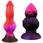 9" Fantasy Knotted Dildo And 5.5" Large Butt Plug Silicone Butt Plug