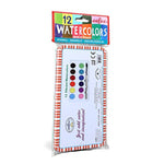 Watercolor Paint Set with 12 Vibrant Colors and Paint Brush, Portable Tin Storage