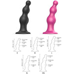 Dildo Plug Beads - Flexible Silicone Anal Dildo With Progressive Metallic Design - Waterproof Anal Sex Toy For Women, & Men - 100% Body-Safe Silicone Anal Beads (Raspberry - Small)