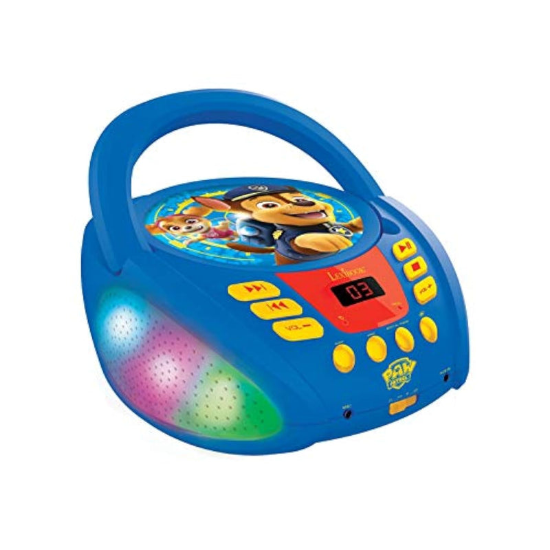 - Paw Patrol - Bluetooth Cd Player For Kids – Portable, Multicoloured Light Effects, Microphone Jack, Aux-In Jack, Ac Or Battery-Operated, Girls, Boys, Blue/Red, Rcd109Pa
