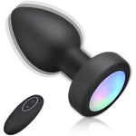 Silicone Vibrating Anal Plug With Luminous Base, Wireless Remote Control Rechargeable Butt Plug Anal Massager G-Spot Anus Stimulation For Man And Woman Pleasure Bed Games
