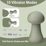 Mini Electric Handheld Massager Wand, Personal Wand Massager Made Of Body-Safe Silicone With 10 Vibration Modes, Fully Waterproof And Portable,Suitable For Shoulder, Neck And Back Massage-Green