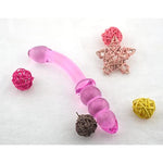 Pink Glass Dildo Pleasure Wand Penis -- Crystal Anal Beads Butt Plug Personal Massager G-Spot Stimulation Adult Sex Toy 1.0 Count
