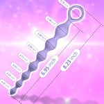 Anal Beads, Silicone Flexible Anal Chain Butt Plug With 7 Gradual Balls And Pull Loop Prostate Massager G-Spot Stimulator Anal Training Sex Toy For Beginner 8.23 Inch, Purple