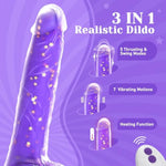 Thrusting Dildo Vibrator, 9.25" Realistic G-Spot Stimulator, Heating, 5 Thrusting Swinging & 7 Vibration Modes, Soft Silicone, Suction Cup, Remote Control, Adult Sex Toys For Women Couple