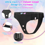 Strap-On Vibration Dildo Harness With 2 Fantasy Silicone Dildos, 10 Vibrating Modes, Adjustable Double-Ended Strap-On Adult Sex Toy For Beginner Women, Couples & Lesbian G-Spot And Anal Pegging Play