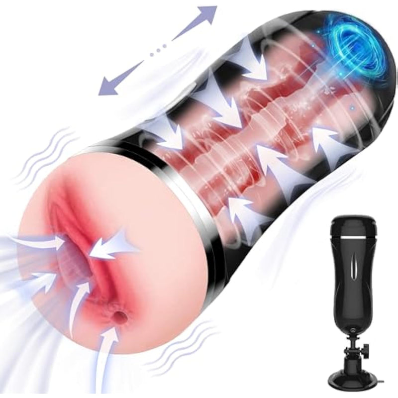 Automatic Male Masturbator Sex Toys For Men - Sucking Male Masturbators Male Sex Toys Penis Pump With 3D Realistic Textured Pocket Vagina Pussy Best Blowjob Machine Masturbator