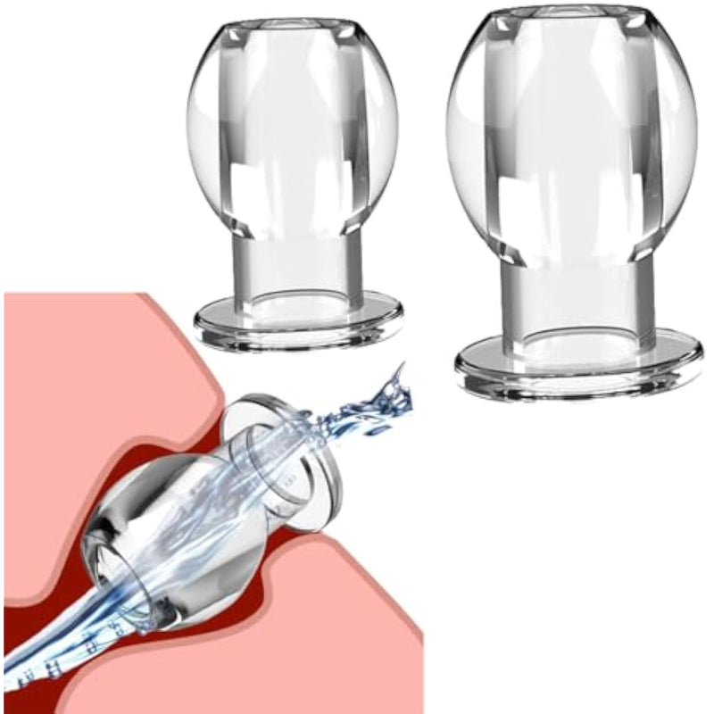 Hollow Anal Plug Vaginal Dilator Speculum, Tpe Transparent Anal Plug Anal Speculum Vaginal Stretcher Tunnel Anal Dilator Bdsm Enema Toys Sex Toys For Adult Men Women (2 Pcs Style B)
