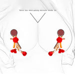 Bells Nipple Clamps Breast Chest Clamps Nipple Rings Noose Non Piercing Bra Body Chain For Sexual Pleasure Red Rose