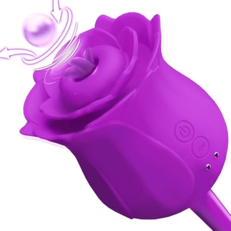 Rose Toys Clitoral Vibrator for Women, Clitoral Nipple Clit Sucker with 10 Sucking Vibrator, Rose Sex Toy Clitoral Anal G Spot Rose Sex Stimulator, Vibrating Adult Sex Toy